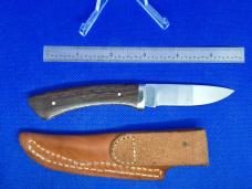 Ka-Bar Cleveland Ohio 1228 Stainless Hong Kong Wood Fixed Blade Sheath Knife in Box c.1966-1982