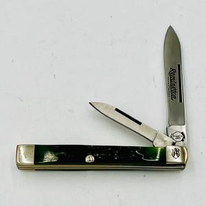 Remington Heritage Green Jigged Bone Mini Doctor Folding Pocket Knife USA 23