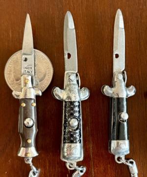 3 Mini Keychain Switchblade Knives 