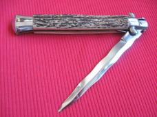 Vintage Italian 1980's 11" WHITE STAG KRISS Stiletto Switchblade Knife.