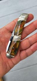 3 3/4" Custom Made Cigar Band Pocket Knife, Rare Pattern!