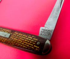 COLLECTORS 3" PEN KNIFE COLORFUL SCALES 1930s-40s NEW YORK CITY STAINLESS CUTLERY CO. CAMILLUS