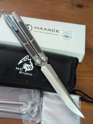 NIB MAXACE COVENANT BALI MCV01 CARBON FIBER TITANIUM BOHLER M390 SATIN SS