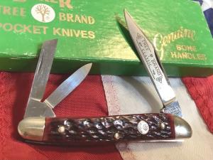 Boker Tree Brand Classic Whittler Pocket Knife w Jigged Bone Handles