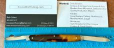 W Mills & Son Pen Knife, Tortoise Shell Scales, Sheffield England, Unused