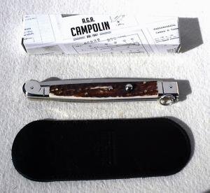 NEW AGA CAMPOLIN 12quot SICILIANO FIGHTING KNIFE STAG 4 MIL BLADE RING PULL NICKEL SILVERS BOLSTERS