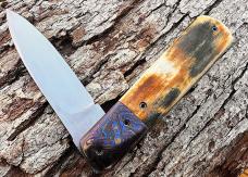 VINCENZO BALISTRERI CUSTOM MAMMOTH IVORY T-MASCUS BOLSTERS TITANIUM LINERS FLIPPER LINER-LOCK KNIFE