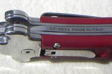 NEW AGA CAMPOLIN AUTOMATIC "ZERO" ANODIZED RED HANDLE POLISHED DAGGER BLADE 