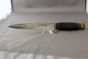 Fixed Blade British Military Dagger by TAYLOR EYE WITNESS KNIVES Leather Ring Handle 1836-197519