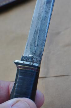 Ka-Bar Us Pat. Off. On Tang Fixed Blade 7 3/4" OAL Carefully Used Lots Of Mint Luster OriginalSheath