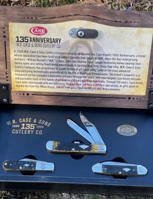 CASE XX  135th ANNIVERSARY COMMEMORATIVE OLIVE GREEN TRAPPER CANOE BARLOW SET 2024