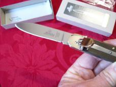 Hubertus Knife Solingen, Germany Large Size 11 Green Micarta Spear-Point UNUSED NIB