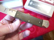 Hubertus Knife Solingen, Germany Large Size 11 Green Micarta Spear-Point UNUSED NIB