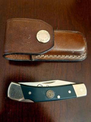 Schrade Uncle Henry LB5 Ducks Unlimited Greenwing wCopenhagen Badge Sheath