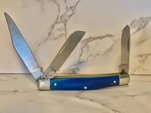 Schrade 34OT Middleman Jack with Smooth Pacific Blue Bone Handles