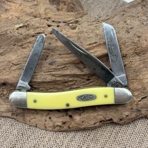 Case XX 3318 CV Stockman Knife USA 3 blade folding pocket knife yellow 68