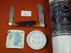 Titusville Cutlery Catalina Wine Jigged Bone Rooster Comb Farmer Knife 1 of 70 COA USA Made 2024