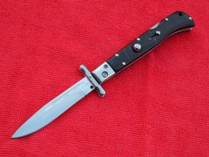 New 9quotItalian Roma style Swinguard Switchblade knife Blackhorn handles II