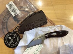 Northwoods Fall Creek Maroon Linen Micarta fixed blade