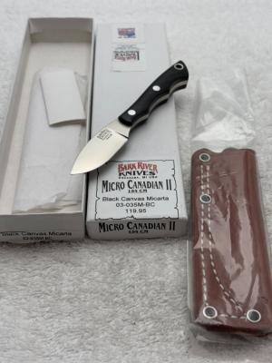 Bark River Micro Canadian II Sheath Knife Made In Escanaba MI USA New In Box