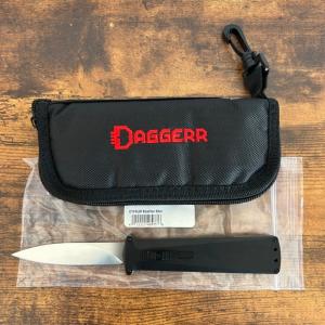 Daggerr Knives Koschei Slim Double Action OTF Knife Black 35quot Satin D2