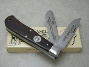 Camillus NY USA CSS-1 Wood Safari Series 375 HampH Mag Cape Buffalo Jumbo Trapper Knife in Box