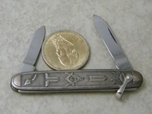 Colonial Prov. RI USA Metal Masonic Knife