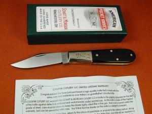 Schatt amp Morgan Smooth Buffalo Horn Barlow Knife by Cooper Cutlery C69BH Clip Blade Made In USA 