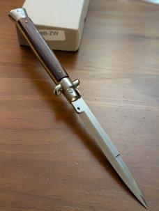 NEW FRANK BELTRAME SWITCHBLADE STILETTO 28cm-11INCH IN ZIRICOTE WOOD BAYONET BLADE 