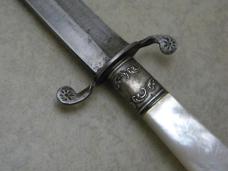 Vintage I Crown R Pearl Fixed Blade Sheath Knife w/Stamp on Blade