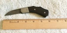 JM, HANDMADE EBONY & DAMASCUS SLIP JOINT PISTOL GRIP FOLDING KNIFE