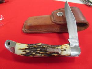 Schrade  Uncle Henry Single Blade Liner Lock Staglon Handle Model 127UH