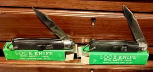 Pair of Vintage German Style Slide-Lock Knives