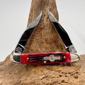 GERMAN BULL 4quotPOCKET KNIFE HANDMADE GERMAN MUSKRAT 2- 440HC SS RED PICK BONE 435