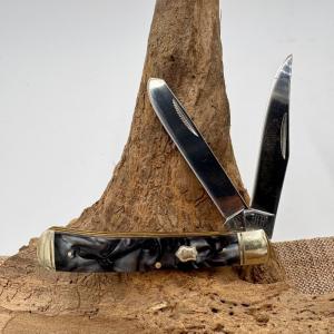 Rough Rider 966 Midnight Swirl Handles Trapper Pocket Knife 2 Folding Blade (42)