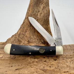 Owl Head Trapper Solingen Black Handle Traditional 2 Blade Pocket Knife 136