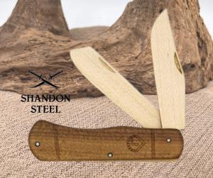 JJs Knife Kit For One Wooden Blade Trapper UNSHARPENED Knife American-Hardwood