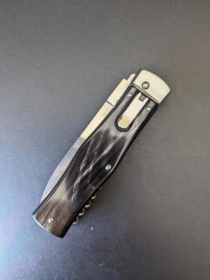 NEW Mikov Buffalo Horn Camper Picnic Predator Lever Lock Automatic Knife 37quot Polished Dagger
