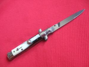 Vintage TRANSITIONAL 7quot Italian STILETTO Horn Switchblade Knife