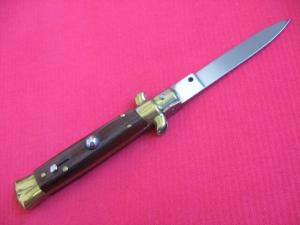 Vintage 8quot Rosewood Flat Ground BLADE ITALIAN STILETTO Switchblade Knife