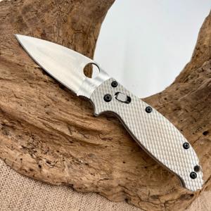 Spyderco Manix 2 LW Salt CPM-MagnaCut Plain Blade Custom Titanium Handles & Lock