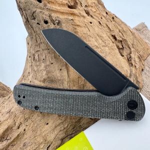 Civivi Chevalier Folding Knife Dark Green Micarta Handle 14C28N Plain C20022-2