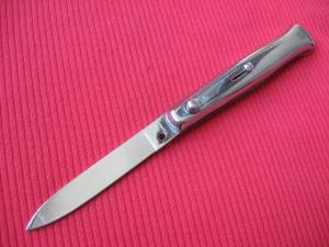 Vintage RED DOT Italian All Metal Button OpenClose STILETTO Switchblade Knife