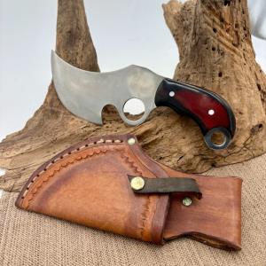 J Jacobs OREGON KNIVES Custom 420 Knife 9" Overall w/ leather sheath