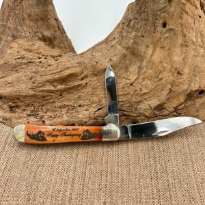 CASE XX HAPPY THANKSGIVING 2007 CHESTNUT BONE POCKET KNIFE COPPERHEAD 6249 (107)