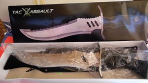 TAC ASSAULT SHEATH KNIFE NEW IN BOX FROM A FEW YEARS BACK WHAT AN EDGE WORTH THE PRICE