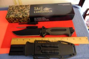 TAC COMMANDER 10.6" SHEATH KNIFE NEW IN BOX FROM A FEW YEARS BACK GREAT EDGE WORTH THE PRICE