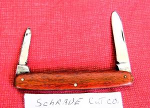 VINTAGE SCHRADE WOOD SCALES NY 3-14quot PEN KNIFE PREOWNED STORED AND VERY NICE