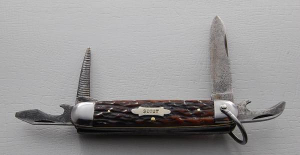 Unmarked Pocket Knife In Very Good Condition With Brown Jigged Bone Covers 3 3/4" Long (678)