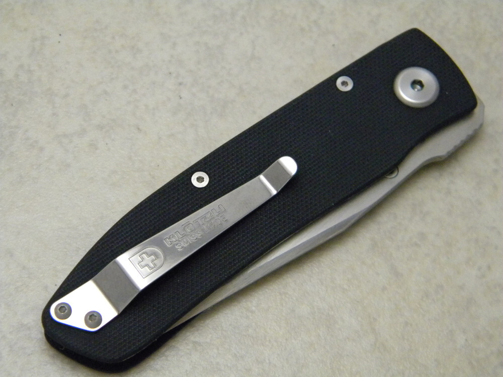 KLOTZLI Swiss Made Walker Design Black G10 Frame Linerlock Knife